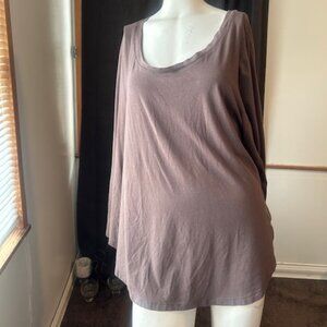Ava & Viv Brown sccop neck long sleeves tee shirt, size 2X